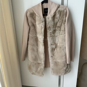 Weekend Max Mara Beige Faux Fur Women's Coat